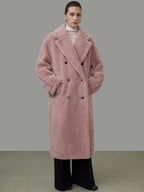 unspoken Thick Warm Tailored Straight Cut Double Breasted Long Women Wool Coats
