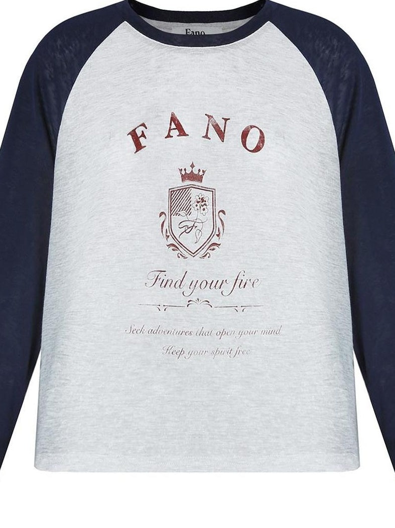 fano Moisture Wicking Cross Print Korean Loose Raglan Lyocell Long Sleeve T-Shirts