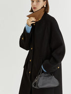 fano Insulated Minimalist Commuter Straight Raglan Sleeve Women Poly Blend Long Coats
