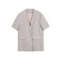 audreyyang_Pure_Linen_Relaxed_Short_Sleeve_Solid_Casual_Women_Lightweight_Top_&_Shorts_Sets_MISSTT
