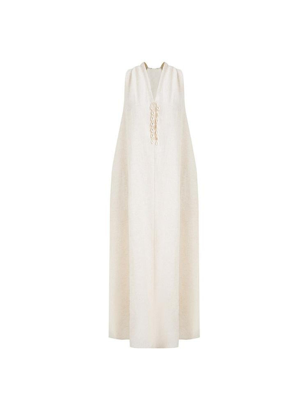 unspoken Soft Tencel Blend Minimal Halter Vneck Aline Relaxed Waist Maxi Dresses