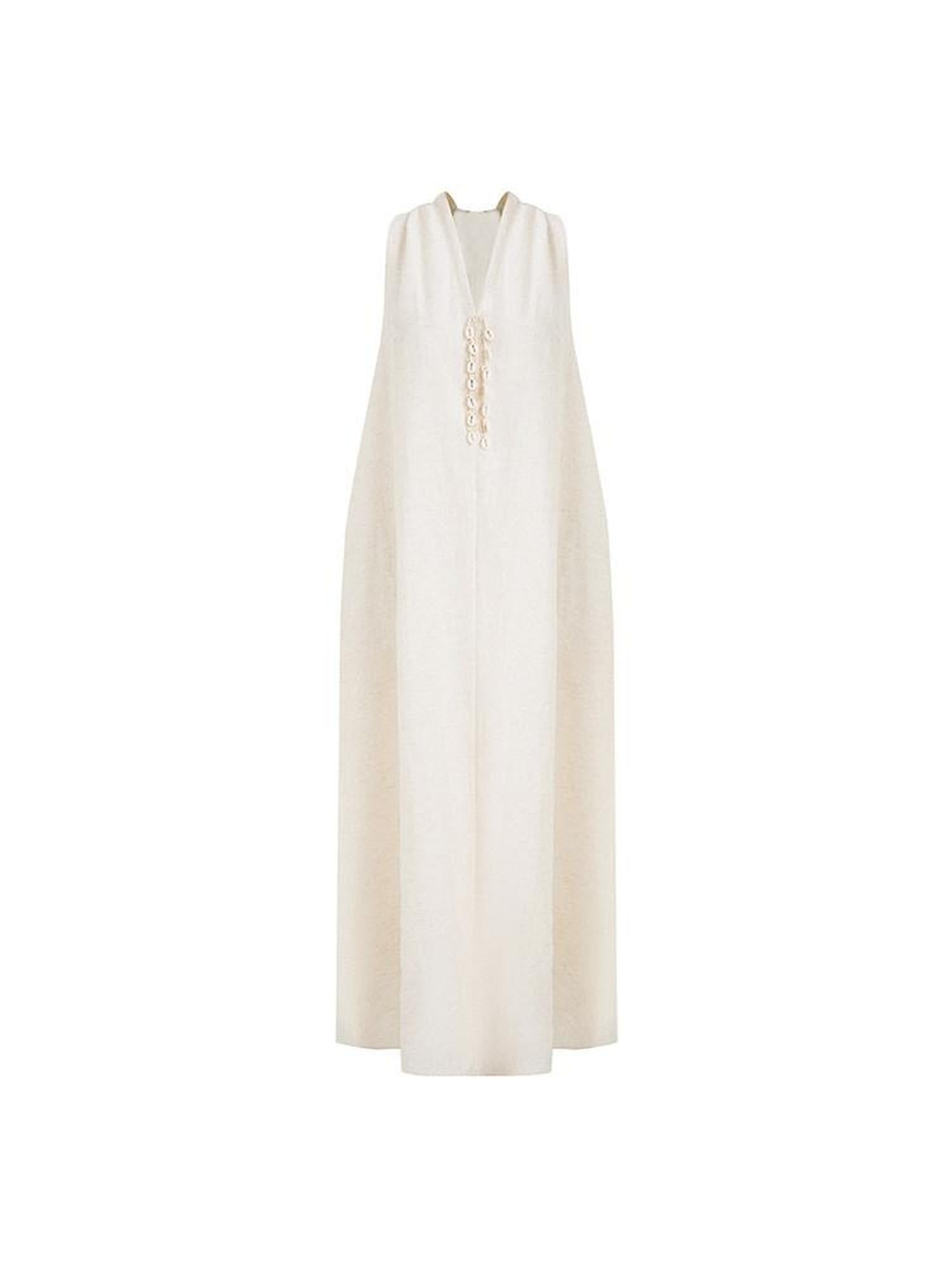 unspoken Soft Tencel Blend Minimal Halter Vneck Aline Relaxed Waist Maxi Dresses