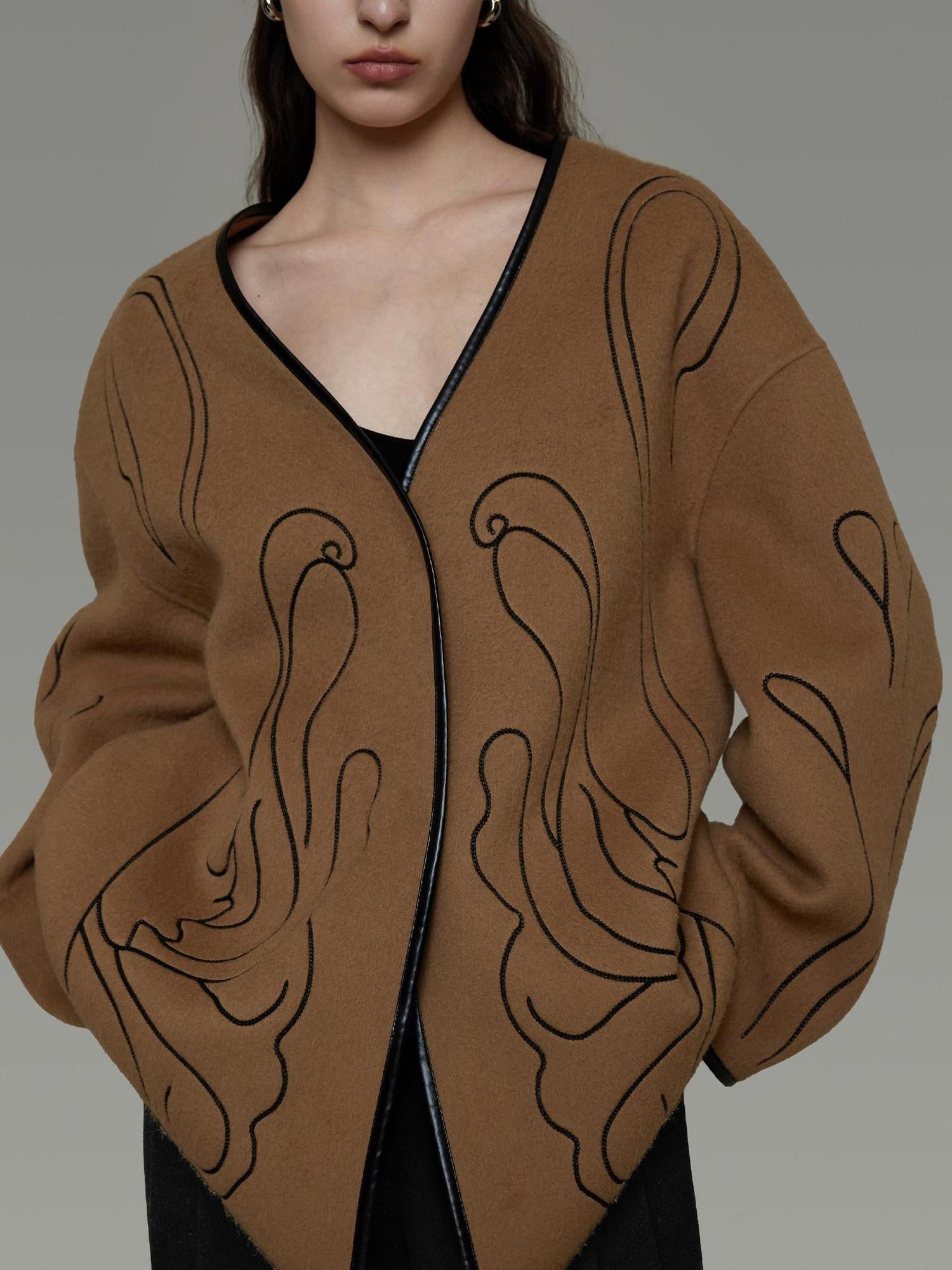 unspoken 100 Percent Lambswool Relaxed Fit Minimalist Commuter Women Camel Wool Coats