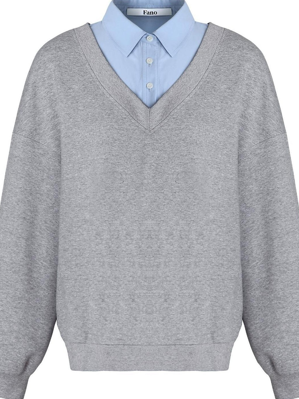 fano Soft Cotton Blend Colorblock Polo Collar Loose Knit Pullover Women Sweaters