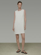 unspoken Minimal Sleeveless Natural Waist Structured Vest For Office Acetate Midi Dresses