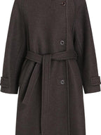 fano Premium 75 Wool 25 Polyester Longline Stand Collar Loose Korean Wool Coats
