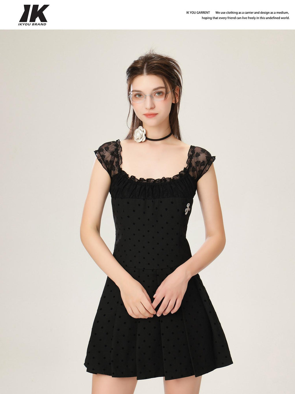 ikyou Waist Defining Lace Minimalist Off Shoulder A Line Black Midi Dresses