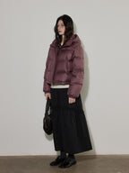 Lofi choose 90 Percent White Duck Down Warm Loose Hooded Short Casual Zipper Down Jackets