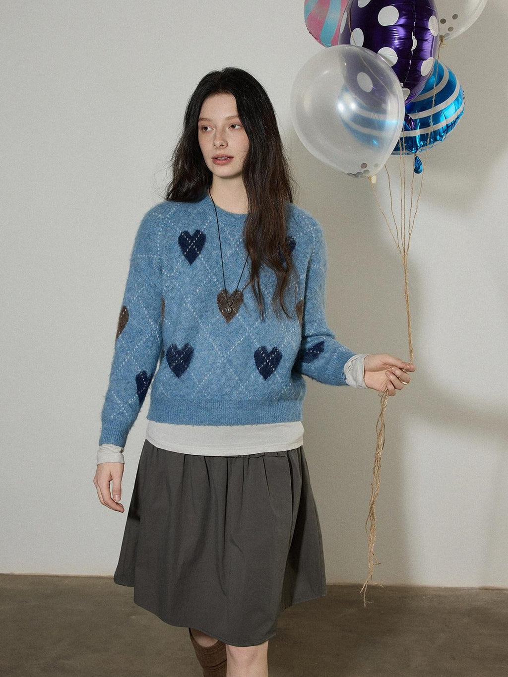 Lofi choose High Waist Ruffle A Line Pleated Cotton Commuter Skirt For Women Midi Skirts