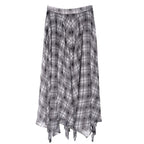 someonesometimes Flattering Commuter Slim Tie Strap Plaid Vest And Skirt Women Top & Skirt Sets