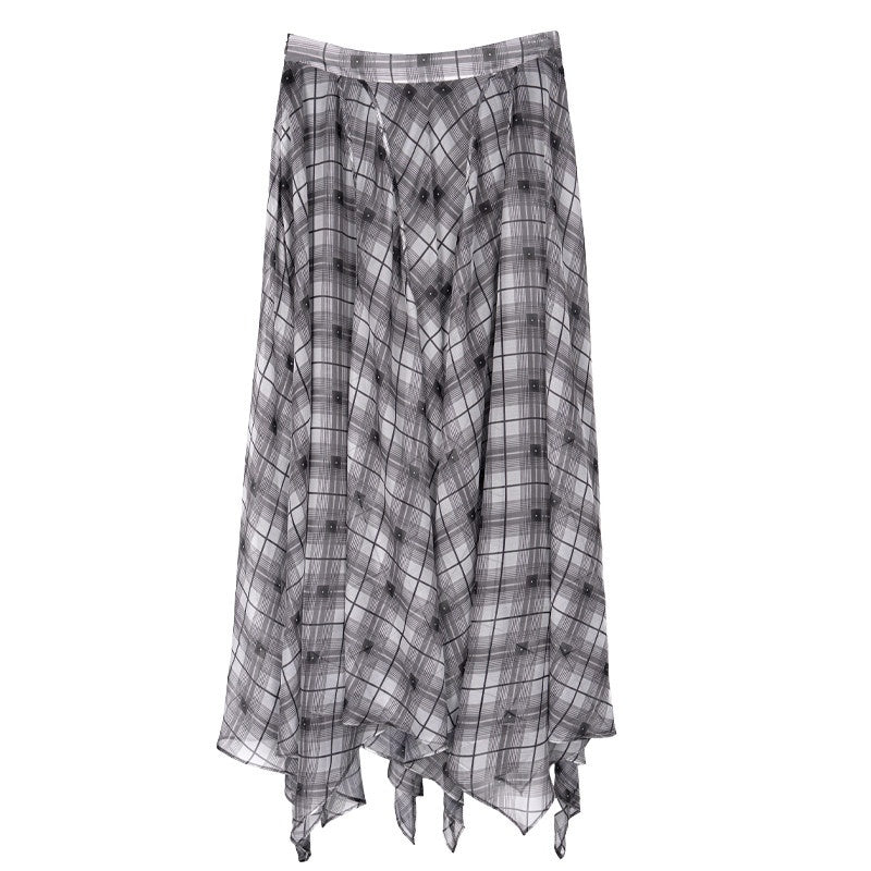 someonesometimes Flattering Commuter Slim Tie Strap Plaid Vest And Skirt Women Top & Skirt Sets