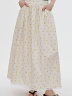 fano Lined 100% Cotton Soft Plaid A Line Mid Waist Loose Fit Korean Maxi Skirts