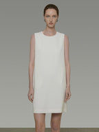 unspoken Minimal Sleeveless Natural Waist Structured Vest For Office Acetate Midi Dresses