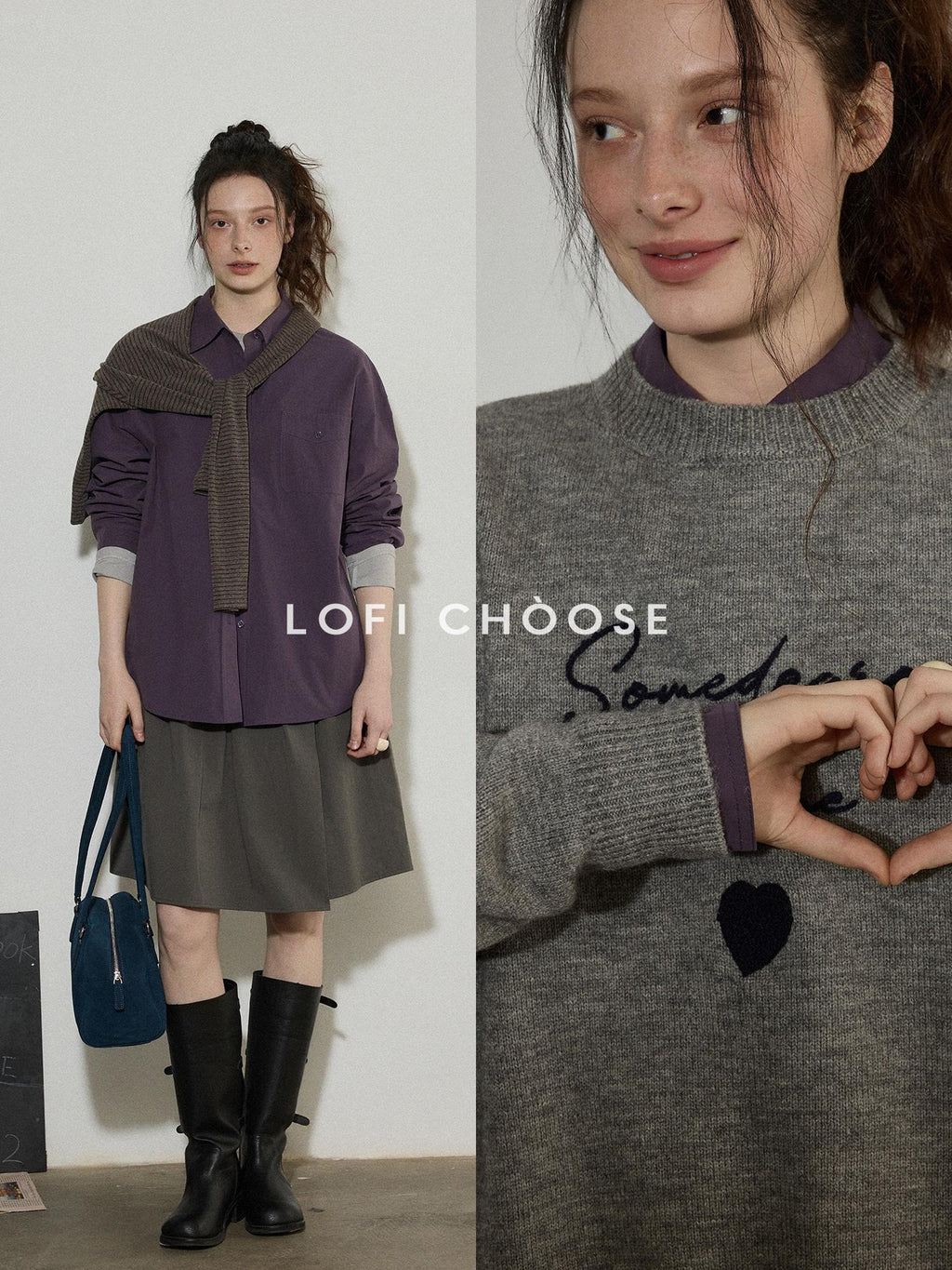 Lofi choose Pure Cotton Relaxed Fit Button Front Turn Down Collar Women Workwear Shirts