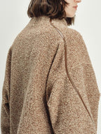 someonesometimes Insulated Original Design Loose Fit Button Stand Collar Unisex Short Coat