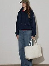 Lofi choose Fleece Lined Cotton Relaxed Hooded Pullover Smart Casual Long Sleeve Navy Hoodie