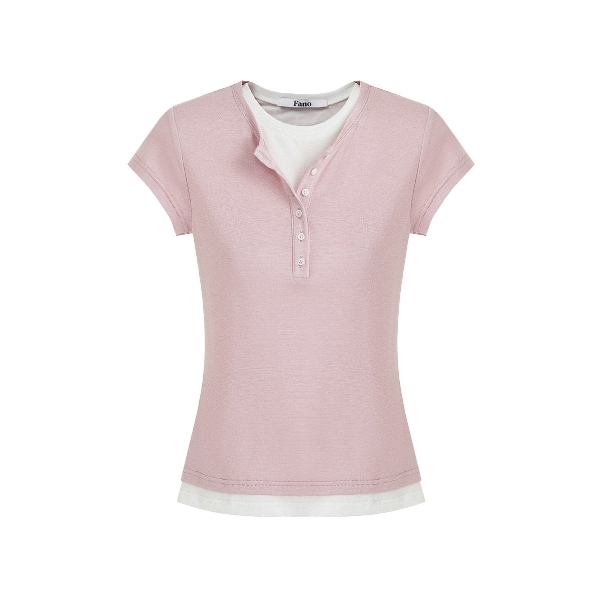 fano_Lyocell_Blend_Commuter_Korean_Slim_Fit_Office_Pink_White_Short_Sleeve_T-Shirts_MISSTT