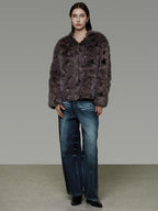 unspoken Warm Minimal No Collar Mocha Brown Women Commuter Polyester Short Coat