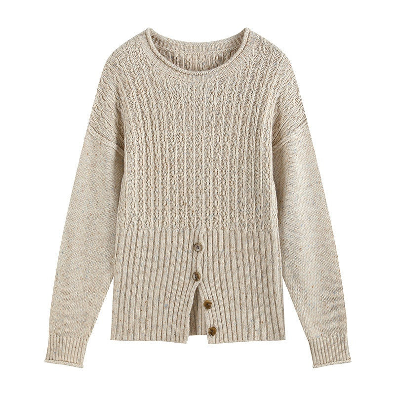 someone_sometimes_Acrylic_Blend_Speckled_Beige_Crew_Neck_Pullover_Office_Knitwear_Sweaters_MISSTT