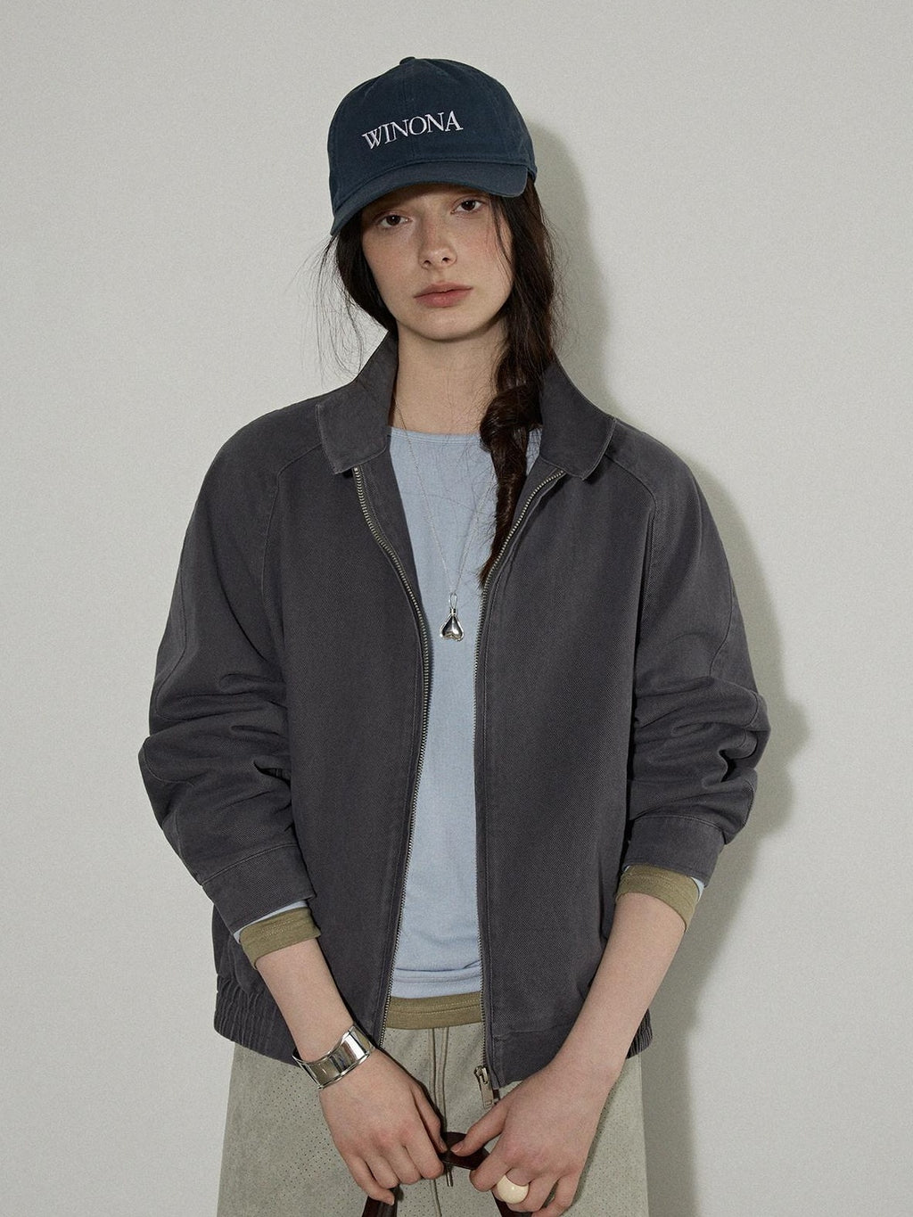 Lofi choose Soft Oversized Loose Fit Round Neck Women Blue Brown Long Sleeve T-Shirts
