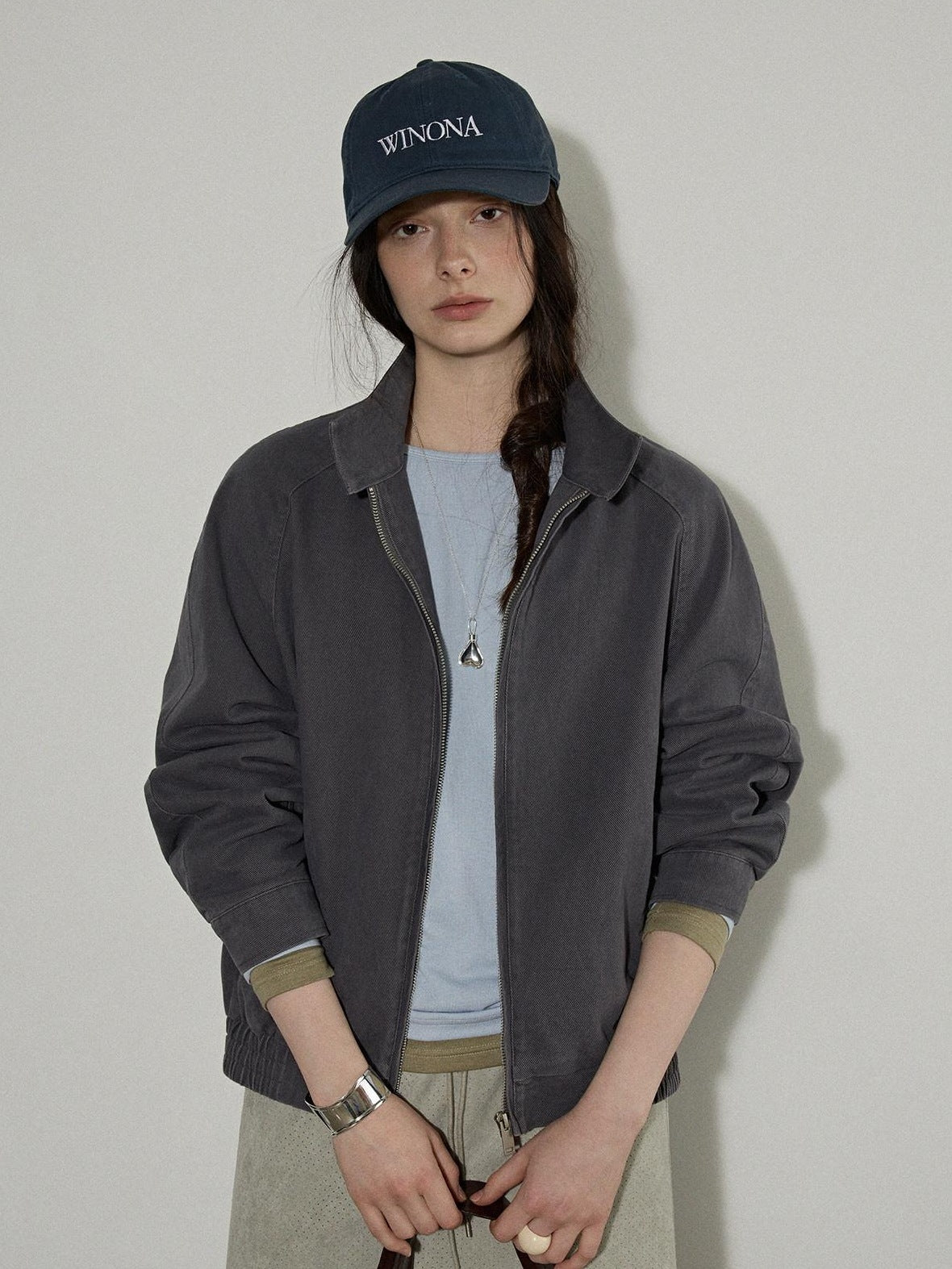 Lofi choose Soft Oversized Loose Fit Round Neck Women Blue Brown Long Sleeve T-Shirts