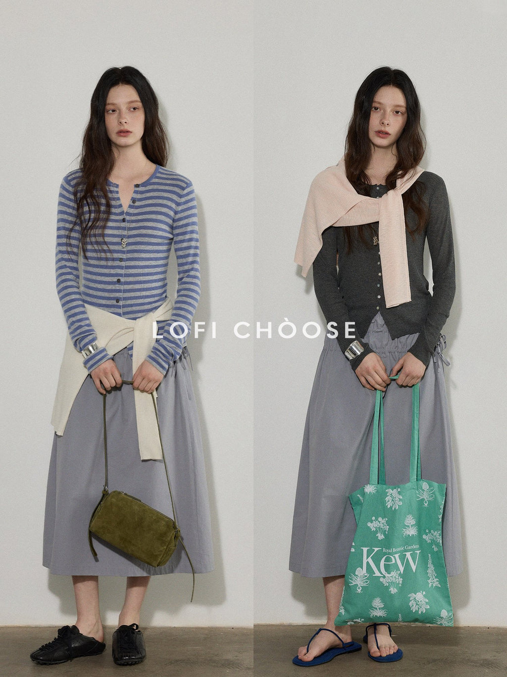 Lofi choose High Waist Bow A Line Cotton Commuter Loose Fit Women Tie Elegant Midi Skirts