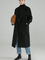fano Minimal Commuter Double Breasted Straight Midlength Blazer Women Long Coats