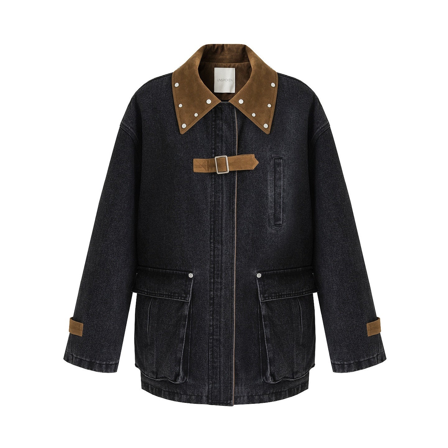 unspoken_Durable_Cotton_Blend_Colorblock_Loose_Fit_Commuter_Everyday_Women_Denim_Jackets_MISSTT