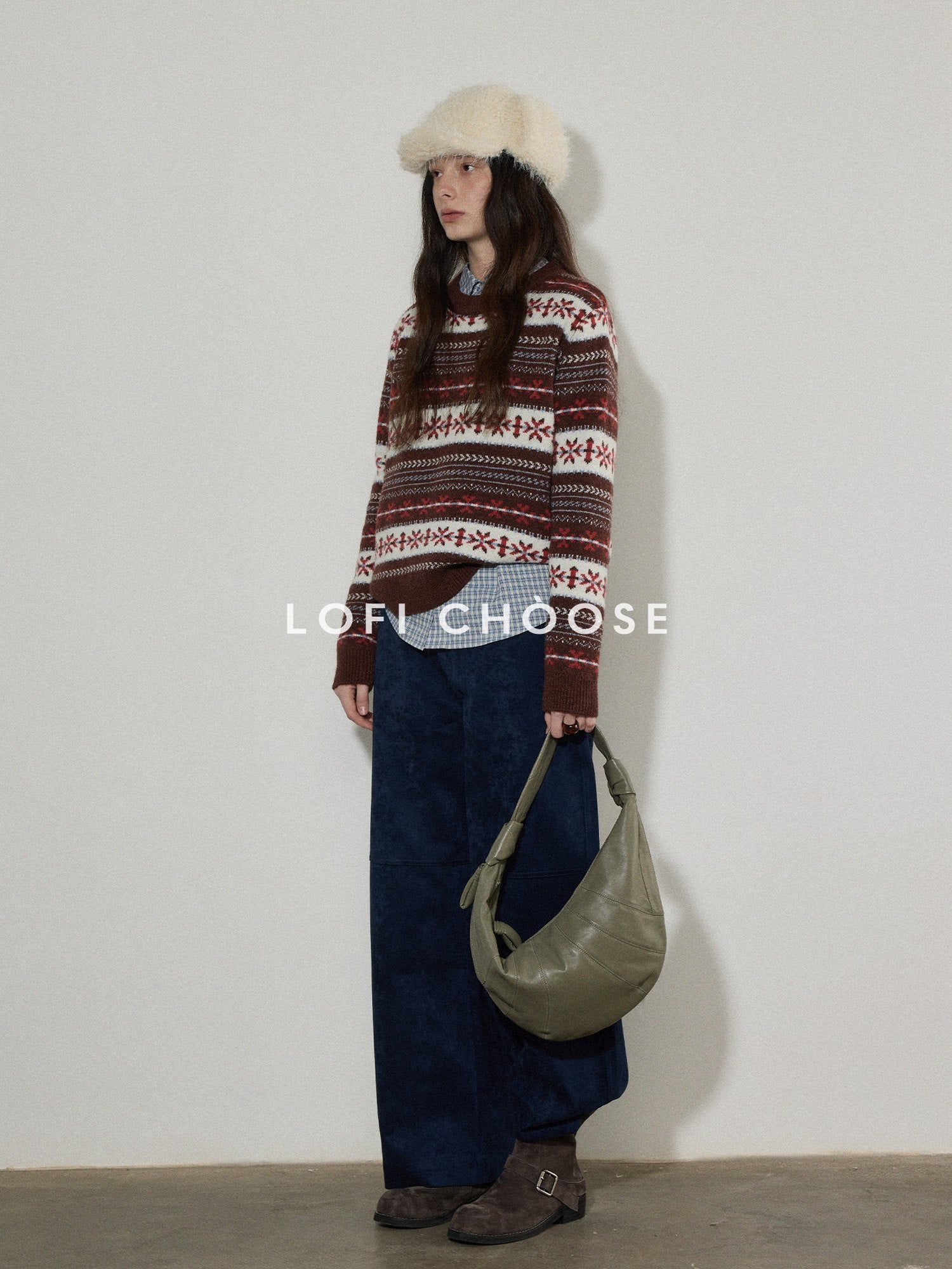 Lofi choose Pure Cotton Relaxed Fit Colorblock Plaid Collared Women Long Sleeve Shirts