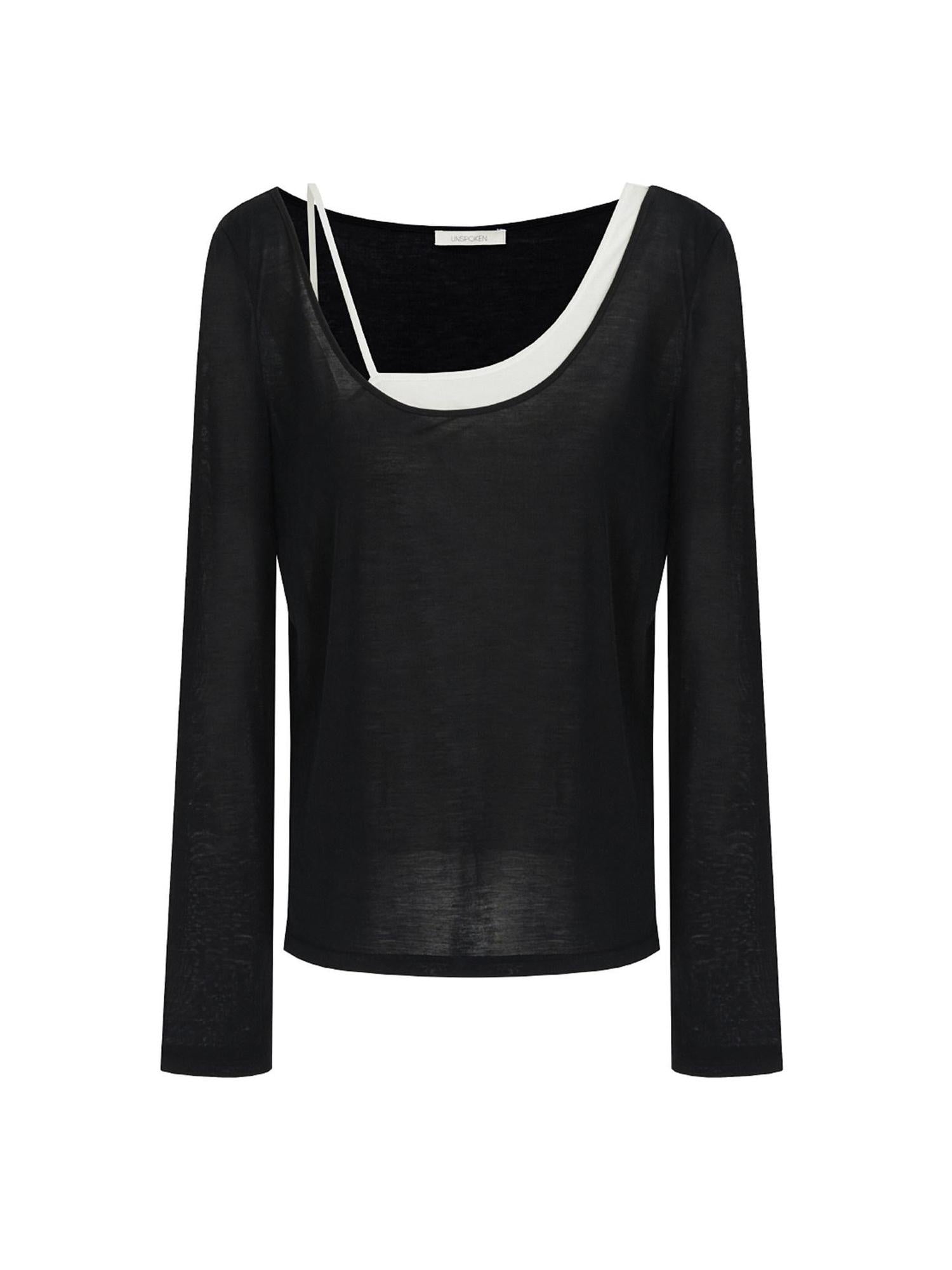 unspoken Minimal Slim V-neck Split Hem Long Sleeve Button Solid Black Beige Women Blouses