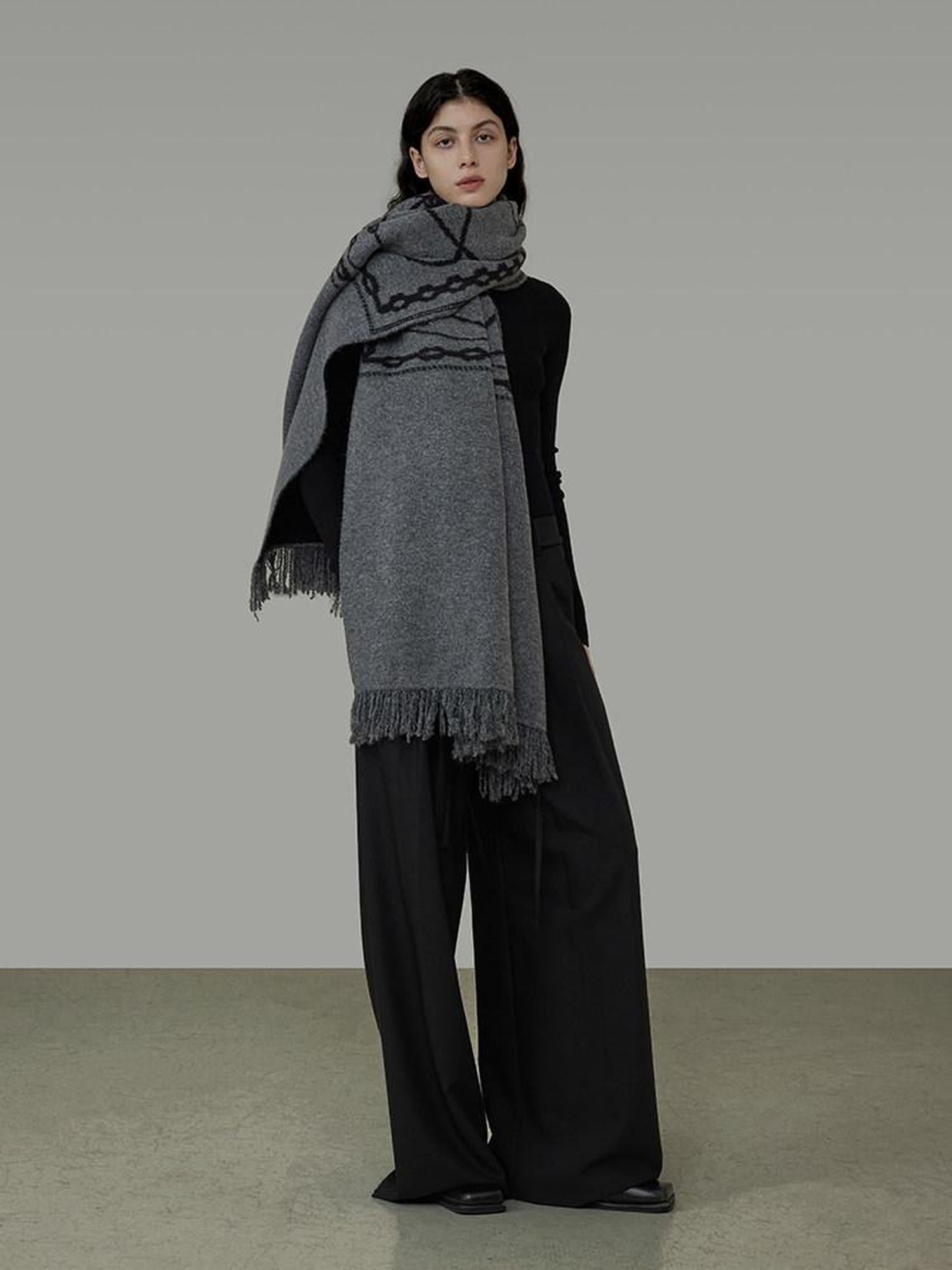 unspoken Cozy Double Sided Geometric Long Rectangular Warm Women Youth Polyester Scarves