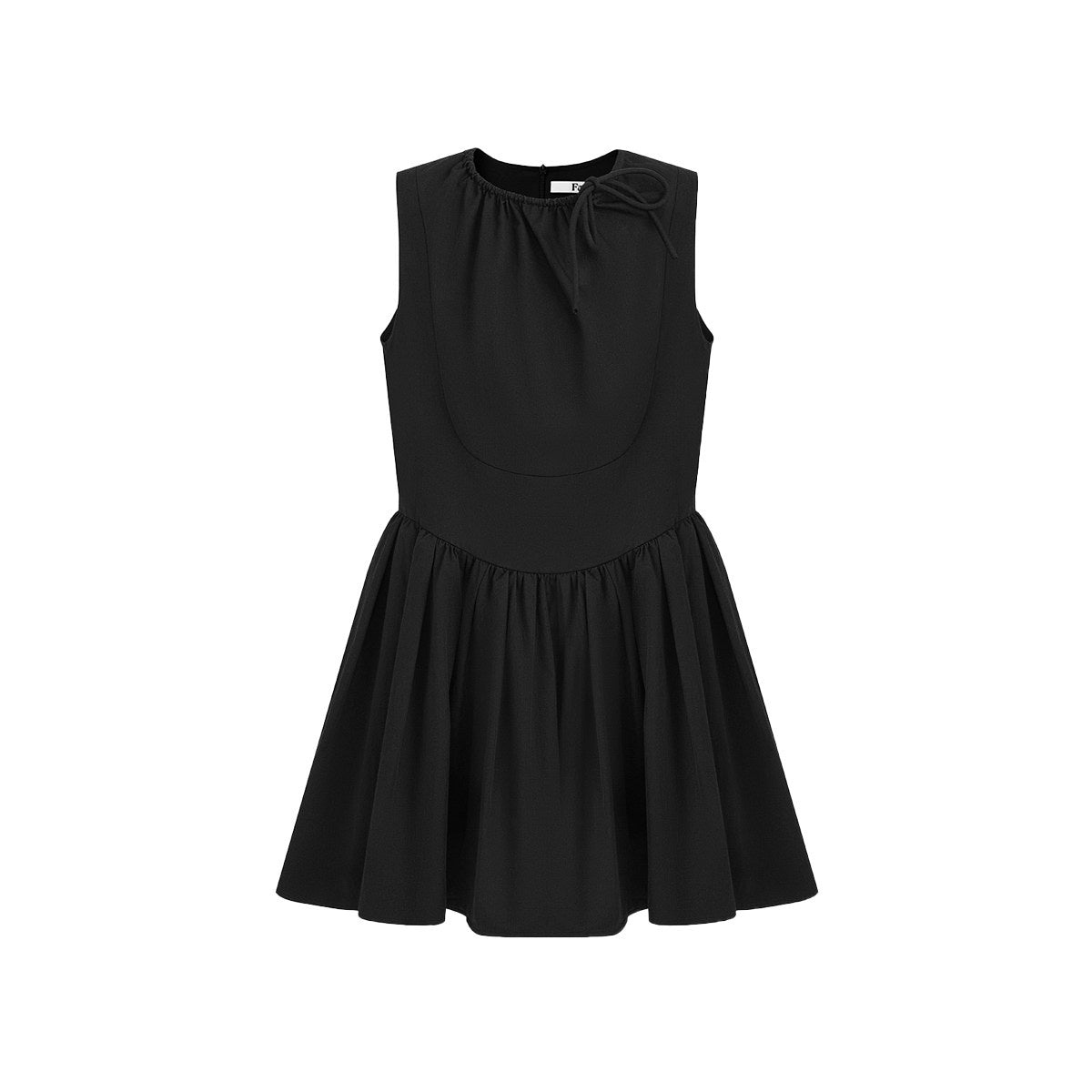 fano_Sleeveless_Korean_Workwear_A_Line_Natural_Waist_Cotton_Blend_Black_Midi_Dresses_MISSTT