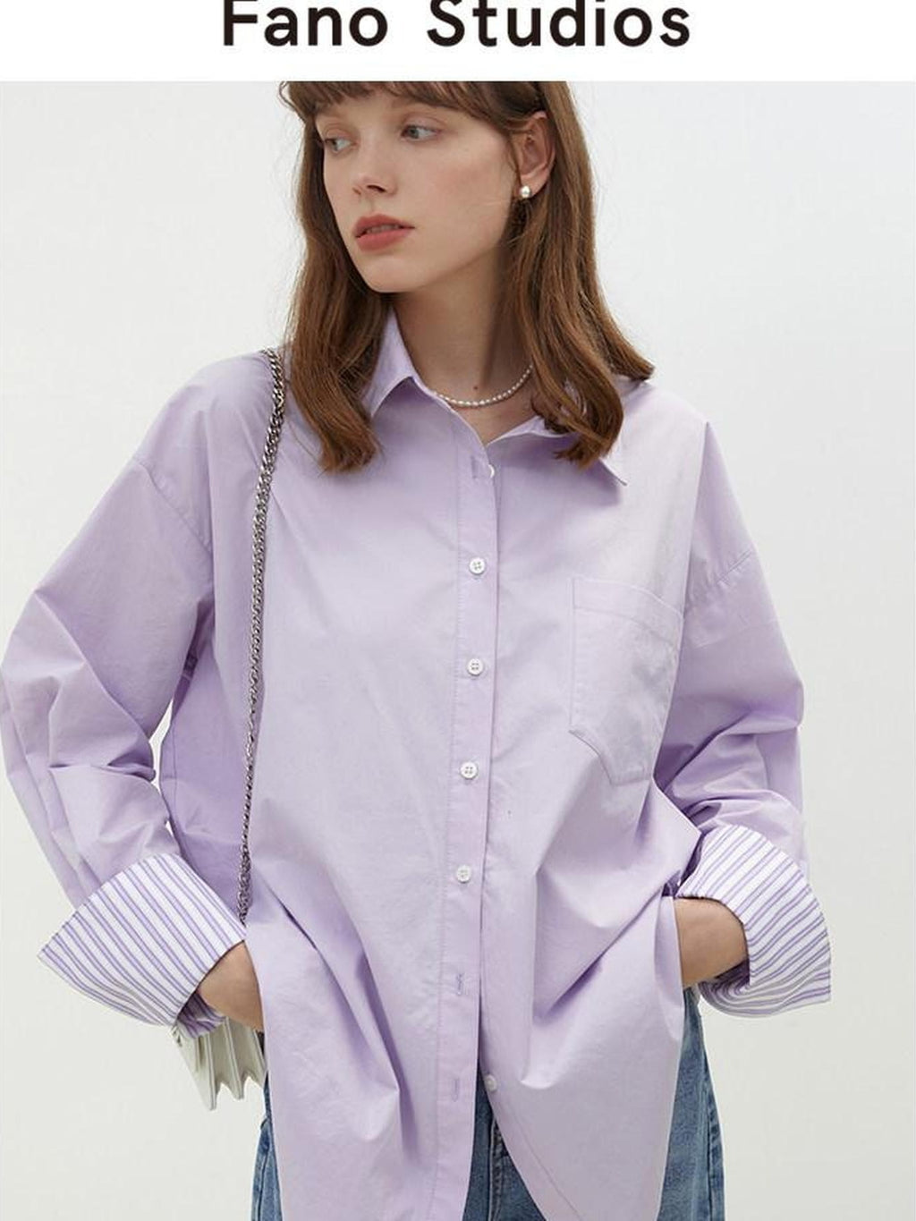 fano Skin Friendly Breathable Cotton Minimalist Loose Fit Women Button Solid Shirts