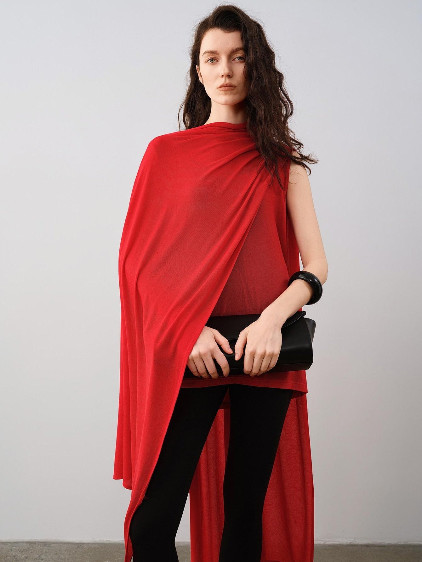 audreyyang Lyocell Wool Blend Loose Sleeveless Pullover Stirrup Leggings Top & Pants Sets