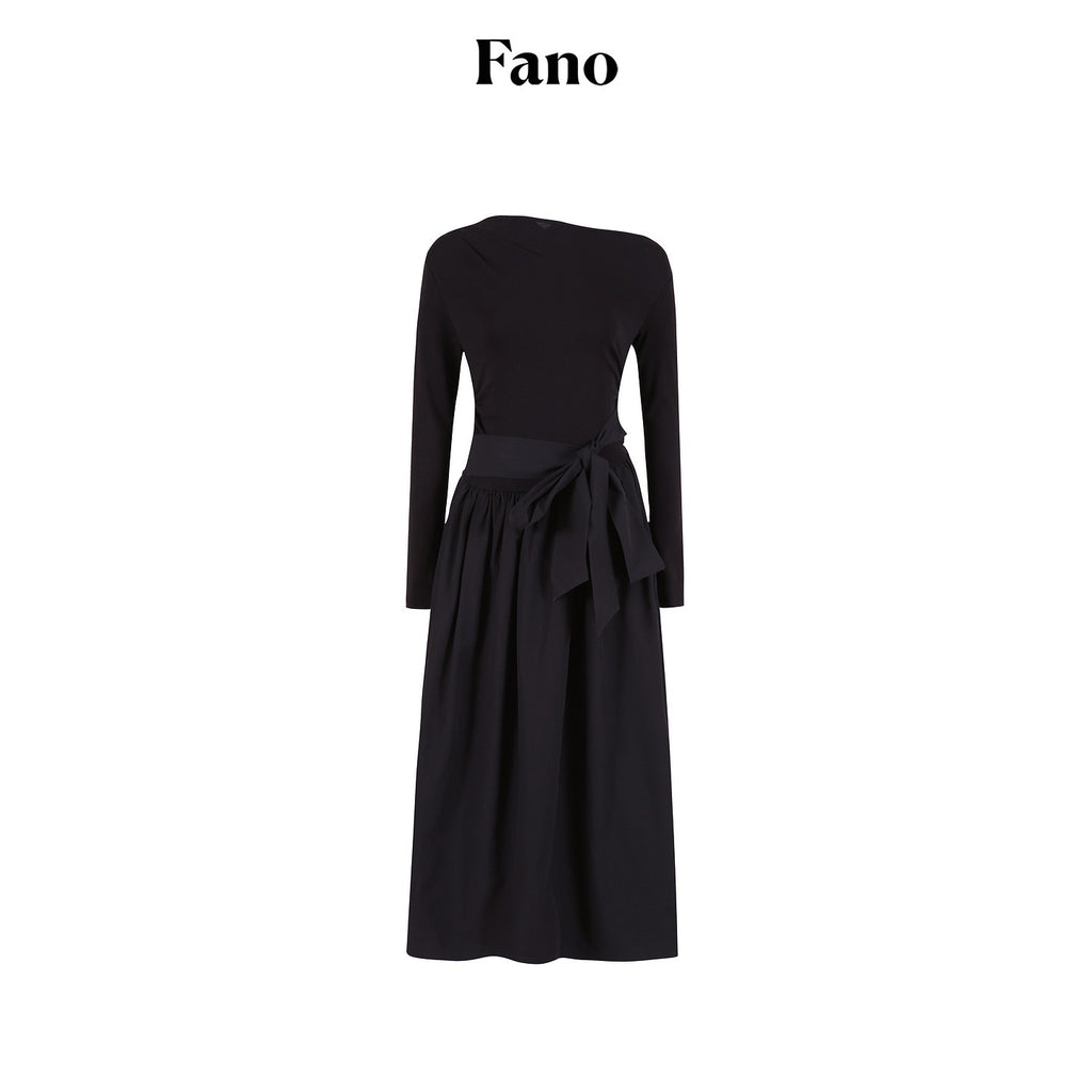 fano_Viscose_Blend_Asymmetric_Neck_A_Line_Long_Sleeve_Workwear_Women_Maxi_Dresses_MISSTT