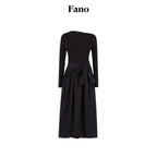 fano_Viscose_Blend_Asymmetric_Neck_A_Line_Long_Sleeve_Workwear_Women_Maxi_Dresses_MISSTT