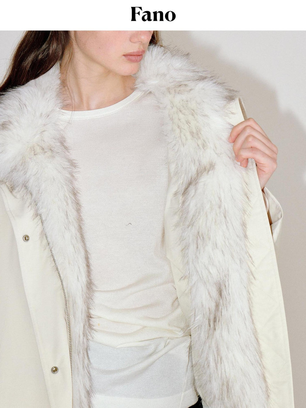 fano Warm 90% White Duck Down Straight Fit Korean Turn Collar Women Down Jackets