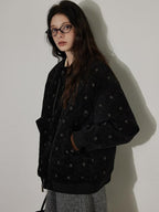 Lofi choose Thick Warm Vintage Loose Floral Womens 90Pc White Duck Down Jackets