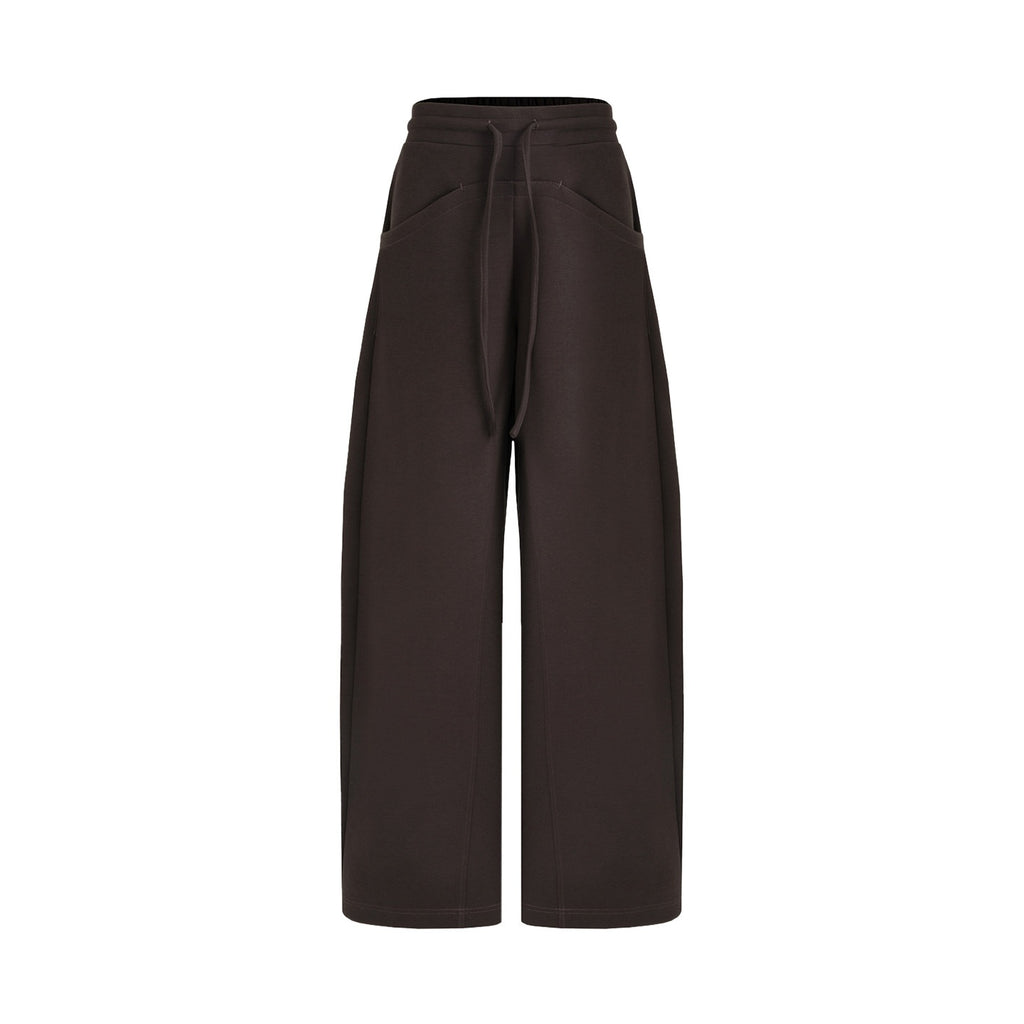 unspoken_Breathable_Cotton_High_Waist_Tie_Waist_Minimalist_Women_Brown_Wide_Leg_Pants_MISSTT