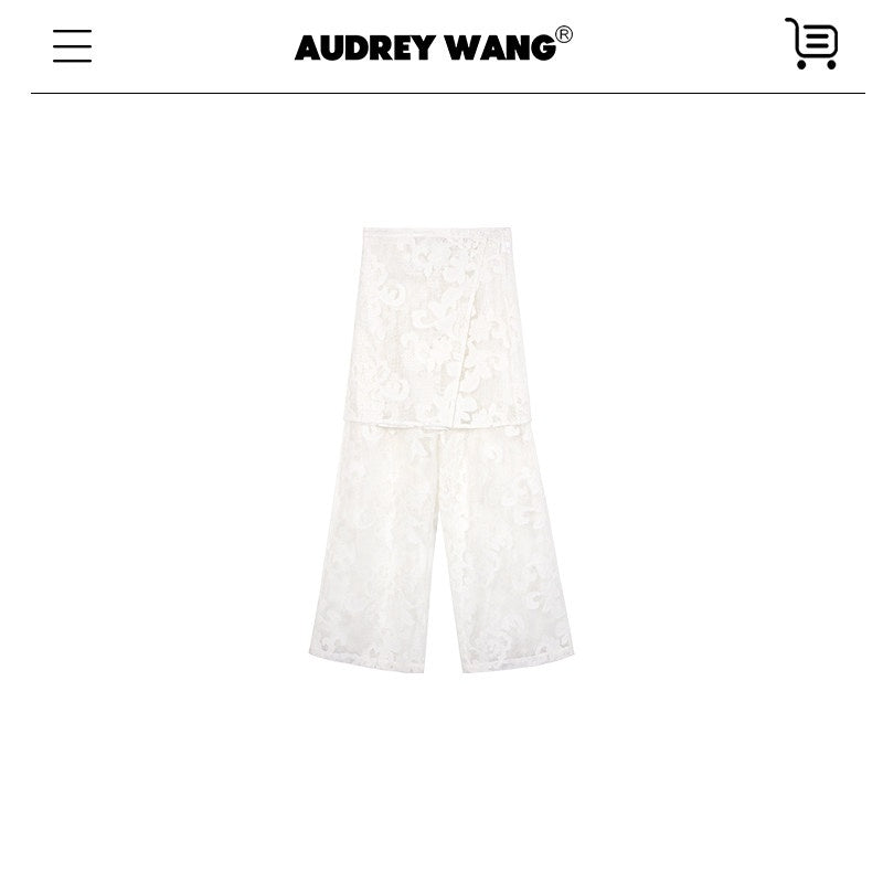 audreyyang_Cotton_Hollowout_Loose_Notched_Lapel_Workwear_Women_White_Suit_Top_&_Pants_Sets_MISSTT