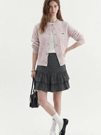 fano Thermal Embroidered Loose Fit Casual Women Long Sleeve Knit Cardigans