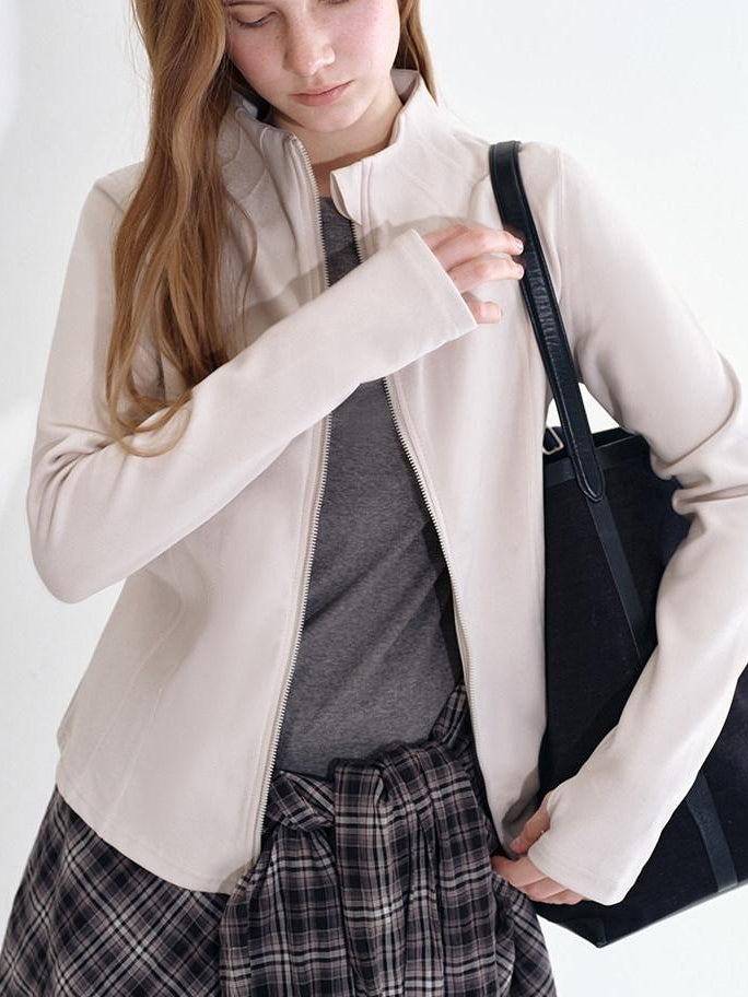 fano Stretch Long Sleeve Zip Front Sporty Standard Fit Women Solid Lounge Sets