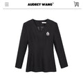 audreyyang_Slim_Waist_Fitted_Crew_Neck_Polyester_Women_Black_Gray_Long_Sleeve_Crop_Tops_MISSTT