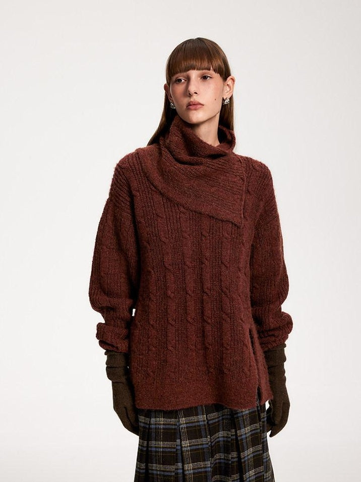 someone sometimes Vintage Red Turtleneck Commuter Pullover Knitwear Acrylic Wool Sweaters
