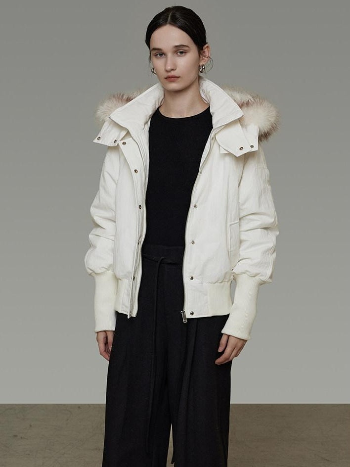 unspoken 90 Percent White Duck Down Warm Hooded Loose Short Commuter Women Down Jackets