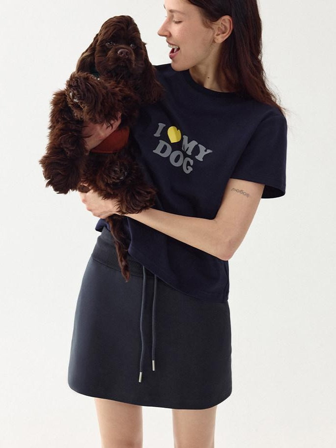 fano Stretch Cotton Printed Korean Loose Cropped Round Neck Short Sleeve T-Shirts