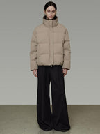 unspoken 90 White Duck Down Warm Loose Commuter Zip Lapel Women Down Jackets
