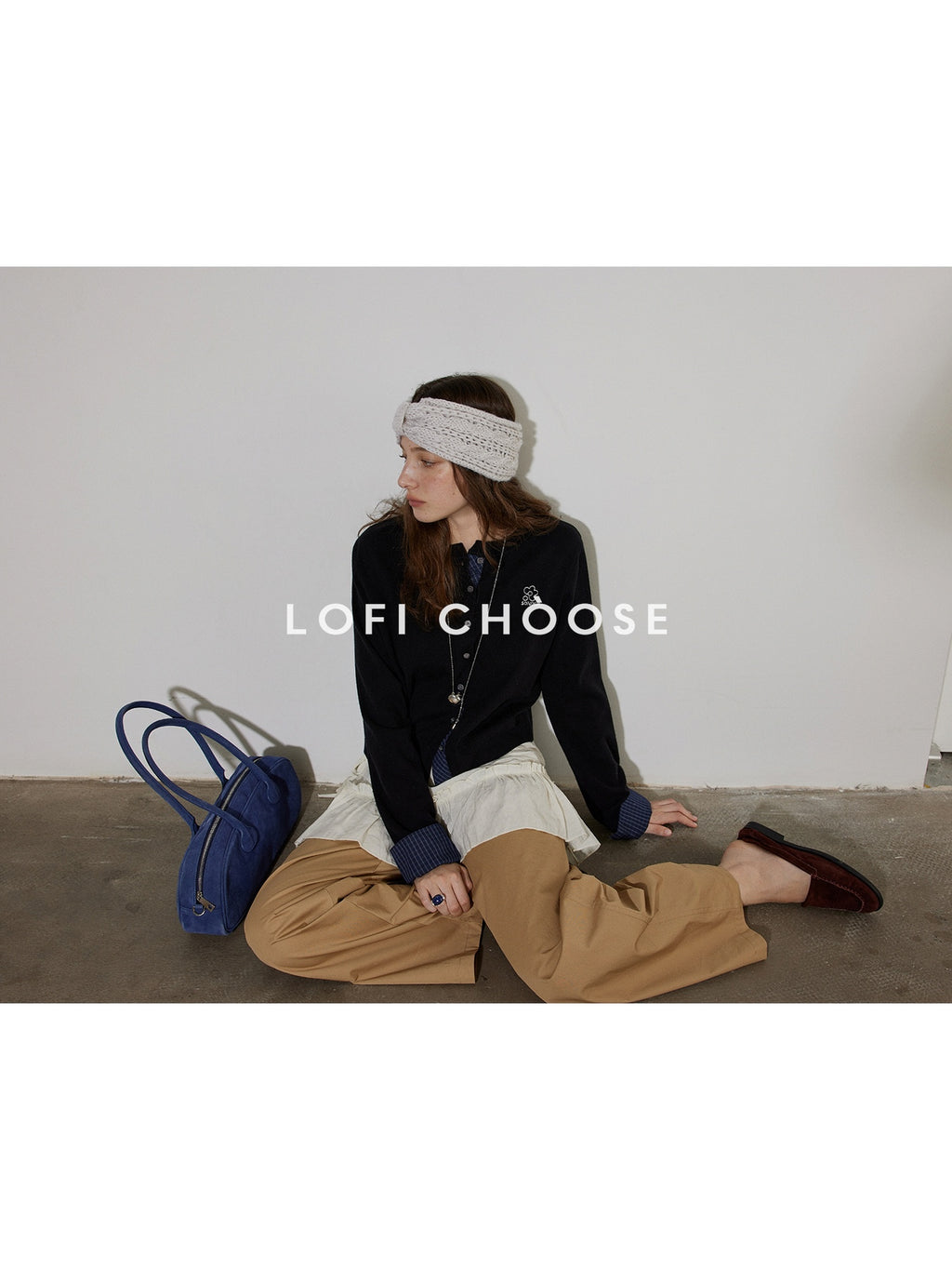 Lofi choose Soft Acrylic Loose Commuter Round Neck Button Long Sleeve Women Knit Cardigans
