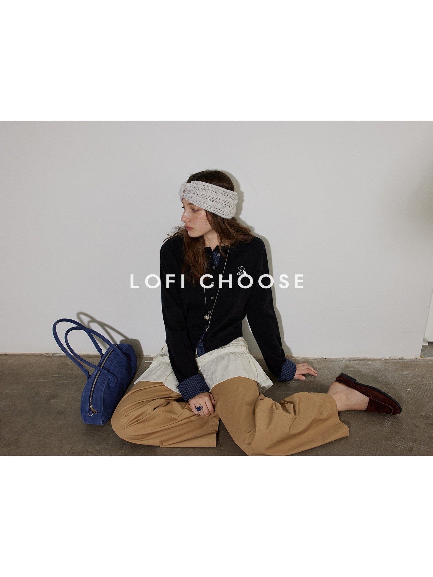 Lofi choose Soft Acrylic Loose Commuter Round Neck Button Long Sleeve Women Knit Cardigans