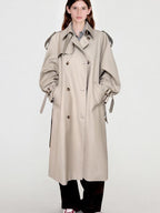 fano Mid Length Single Breasted Korean Commuter Straight Fit Solid Women Trench Coats
